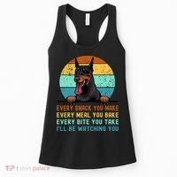 Doberman Hungry Dog Funny Mom Dad I'll be Watching You Women's Tank Top thumb 0