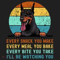 Doberman Hungry Dog Funny Mom Dad I'll be Watching You Hat thumb 2