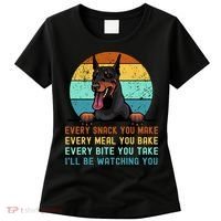 Doberman Hungry Dog Funny Mom Dad I'll be Watching You Women's T-Shirt thumb 0