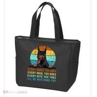 Doberman Hungry Dog Funny Mom Dad I'll be Watching You Tote Bag thumb 3