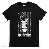 Deer Hunter Dad Cool Hunting American Flag Camo Stripes Papa T-Shirt thumb 0