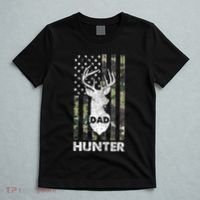 Deer Hunter Dad Cool Hunting American Flag Camo Stripes Papa T-Shirt thumb 5