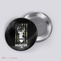 Deer Hunter Dad Cool Hunting American Flag Camo Stripes Papa Button thumb 0