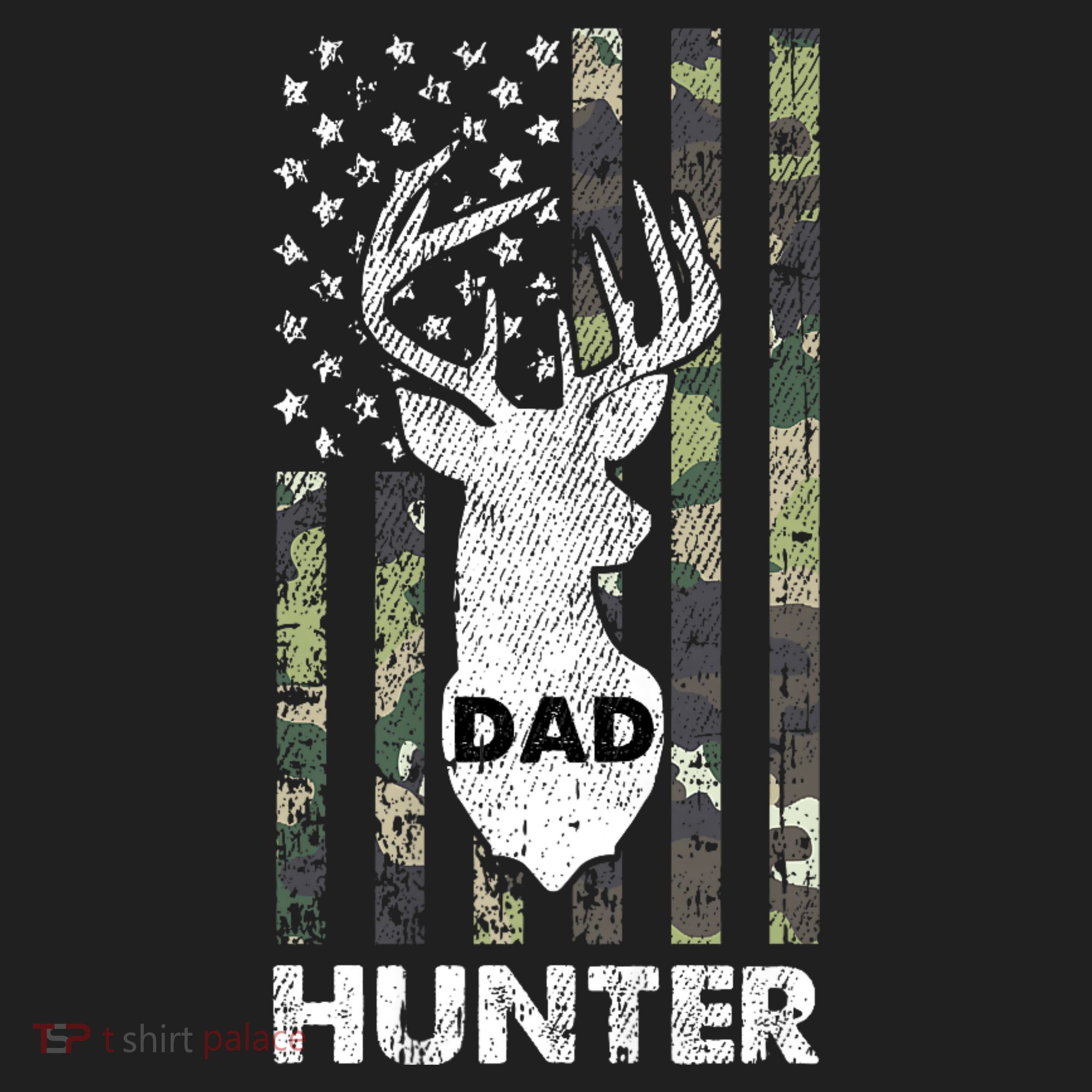 Deer Hunter Dad Cool Hunting American Flag Camo Stripes Papa Beanie