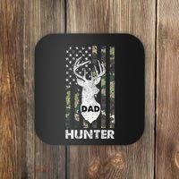 Deer Hunter Dad Cool Hunting American Flag Camo Stripes Papa Coaster thumb 0