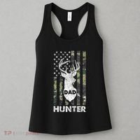 Deer Hunter Dad Cool Hunting American Flag Camo Stripes Papa Women's Tank Top thumb 3