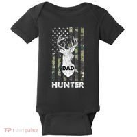 Deer Hunter Dad Cool Hunting American Flag Camo Stripes Papa Baby Bodysuit thumb 0