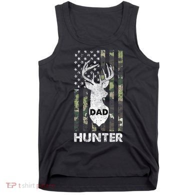 Deer Hunter Dad Cool Hunting American Flag Camo Stripes Papa Tank Top