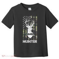 Deer Hunter Dad Cool Hunting American Flag Camo Stripes Papa Toddler T-Shirt thumb 0