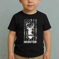 Deer Hunter Dad Cool Hunting American Flag Camo Stripes Papa Toddler T-Shirt thumb 2