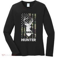 Deer Hunter Dad Cool Hunting American Flag Camo Stripes Papa Women's Long Sleeve Shirt thumb 0