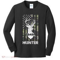 Deer Hunter Dad Cool Hunting American Flag Camo Stripes Papa Kids Long Sleeve Shirt thumb 0