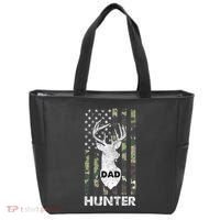Deer Hunter Dad Cool Hunting American Flag Camo Stripes Papa Tote Bag thumb 0
