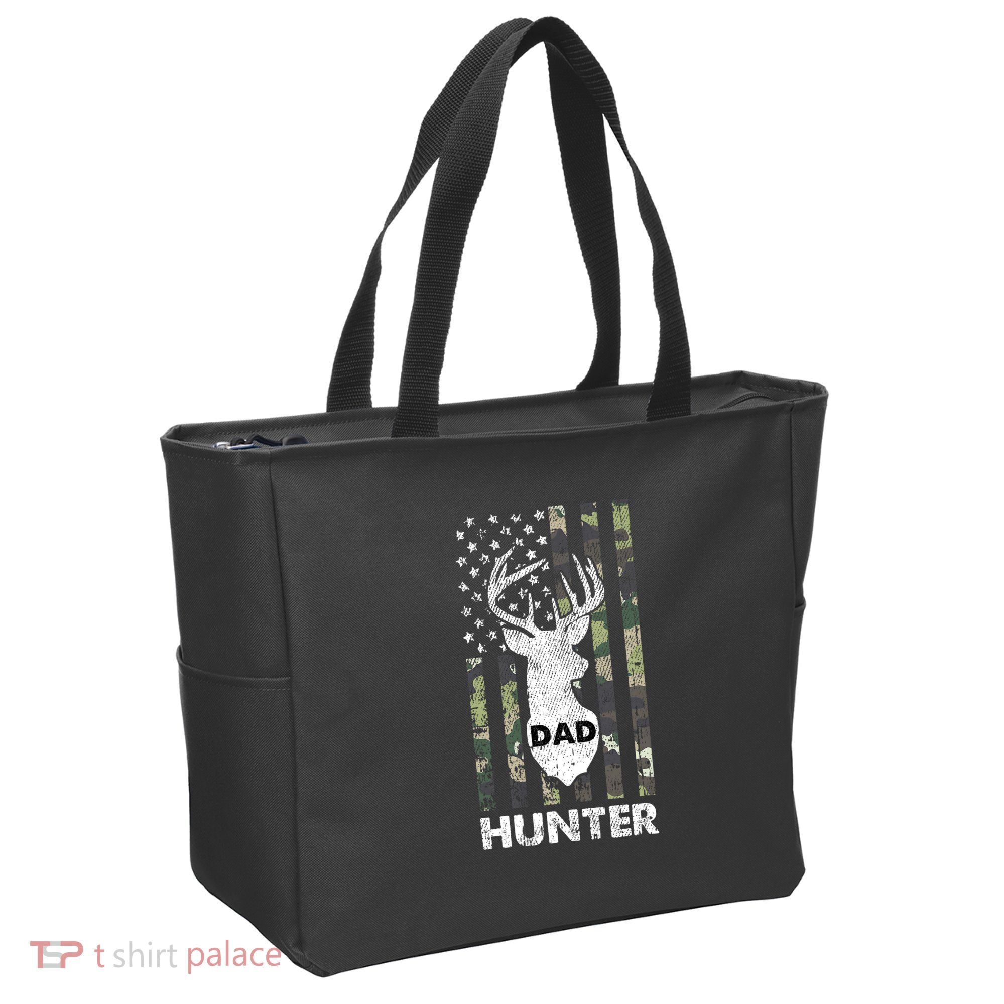 Deer Hunter Dad Cool Hunting American Flag Camo Stripes Papa Tote Bag
