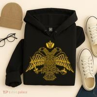 Double Headed Eagle Byzantine Christian Orthodox Emblem Hoodie thumb 4