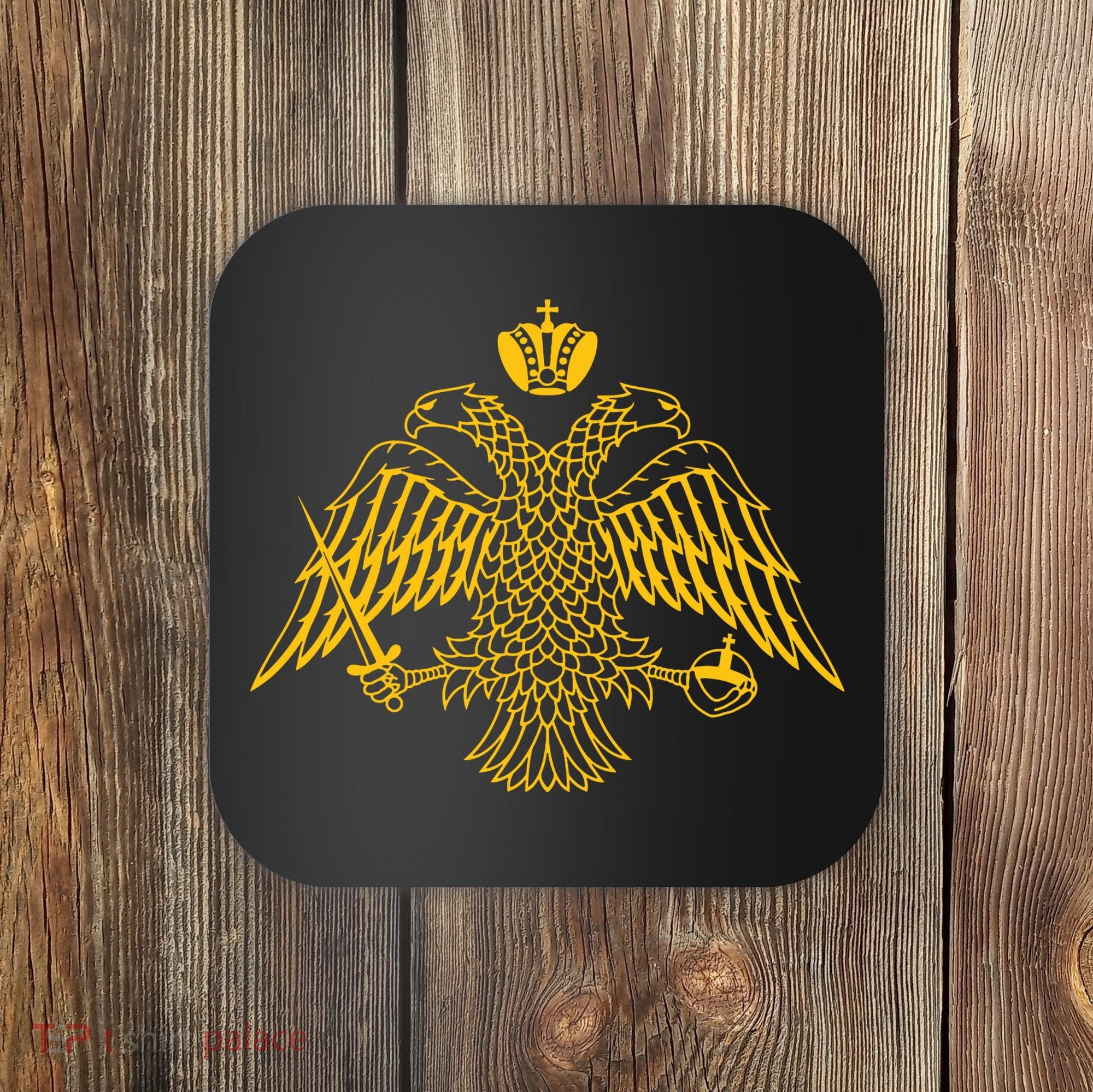 Double Headed Eagle Byzantine Christian Orthodox Emblem Coaster