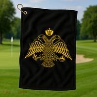Double Headed Eagle Byzantine Christian Orthodox Emblem Golf Towel thumb 1
