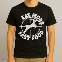 Deer Hunting Eat More Fast Food Funny Tee For Hunters T-Shirt thumb 3