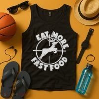 Deer Hunting Eat More Fast Food Funny Tee For Hunters Tank Top thumb 4