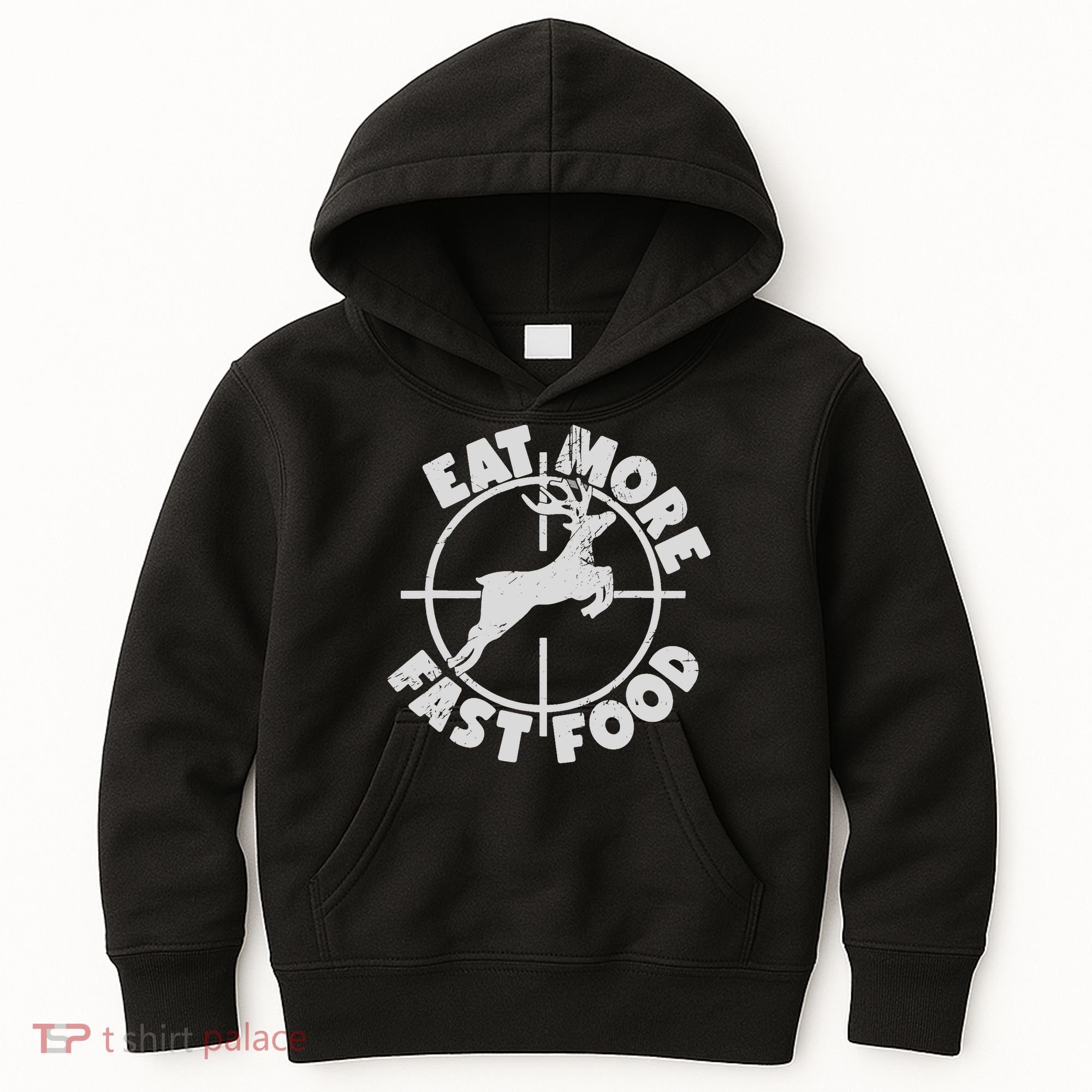 Deer Hunting Eat More Fast Food Funny Tee For Hunters Kids Hoodie
