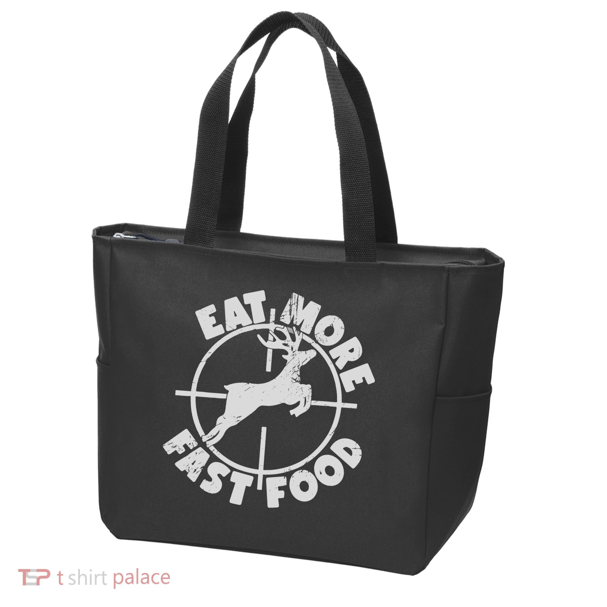 Deer Hunting Eat More Fast Food Funny Tee For Hunters Tote Bag