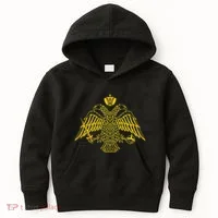 Double Headed Eagle Byzantine & Christian Orthodox Emblem Kids Hoodie thumb 0