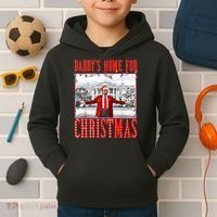 DaddyS Home For Christmas Trump Kids Hoodie thumb 2