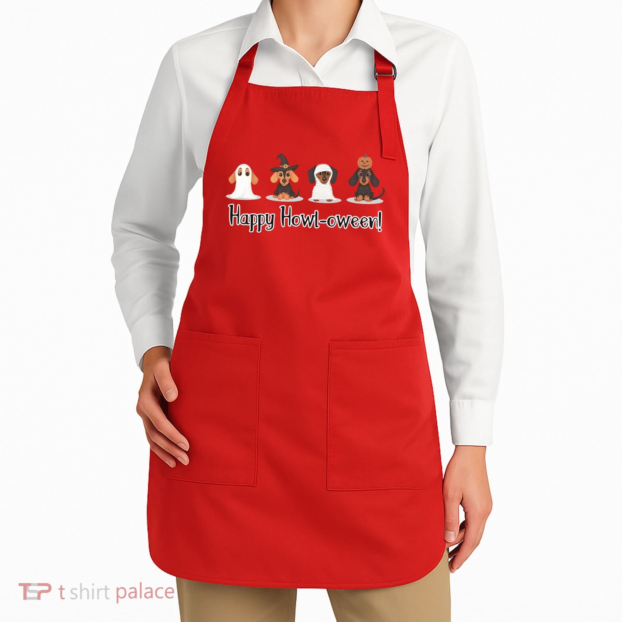 Dachshund Halloween Funny Witch Dog Lover Halloween Spooky Season Apron
