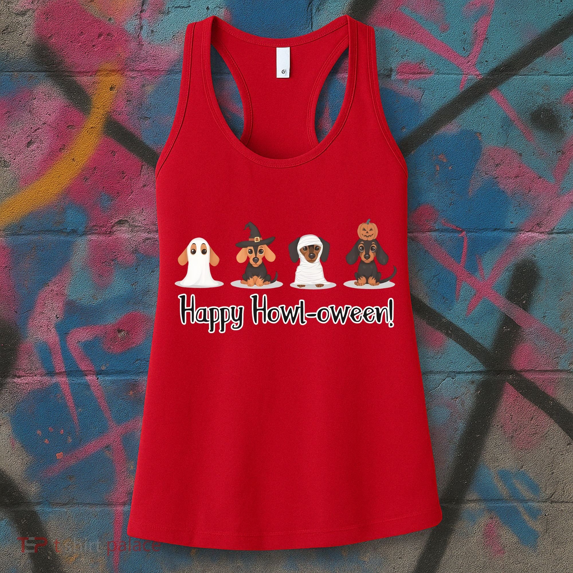 Dachshund Halloween Funny Witch Dog Lover Halloween Spooky Season Women's Tank Top