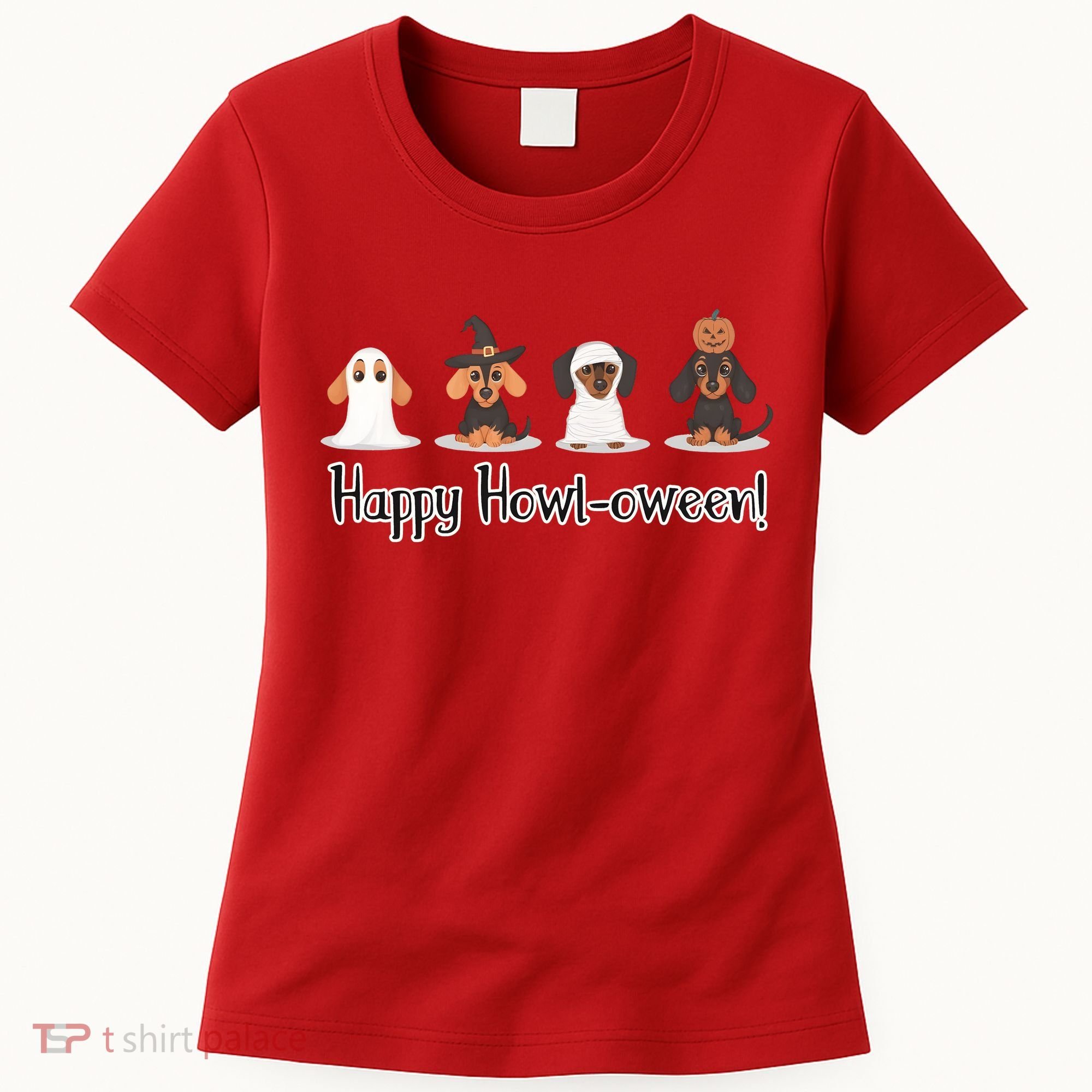 Dachshund Halloween Funny Witch Dog Lover Halloween Spooky Season Women's T-Shirt