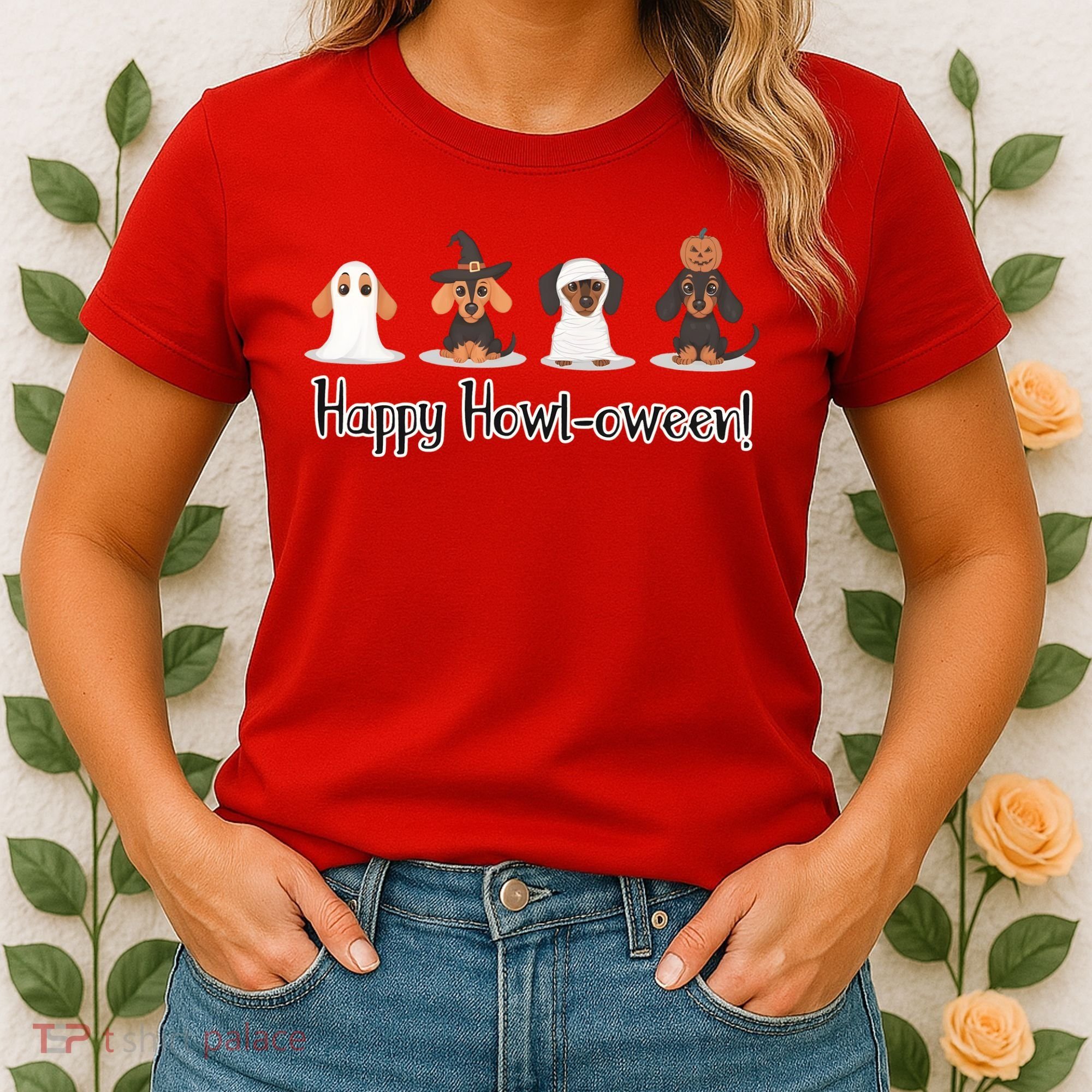 Dachshund Halloween Funny Witch Dog Lover Halloween Spooky Season Women's T-Shirt