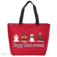 Dachshund Halloween Funny Witch Dog Lover Halloween Spooky Season Tote Bag thumb 0
