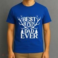 Deer Hunting Fathers Day Best Buckin Dad Ever Gift T-Shirt thumb 3