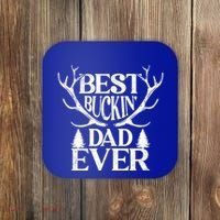 Deer Hunting Fathers Day Best Buckin Dad Ever Gift Coaster thumb 0