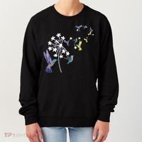 Dandelion Hummingbird Flower For Birdwatcher Herbalist Gift Women's Sweatshirt thumb 0