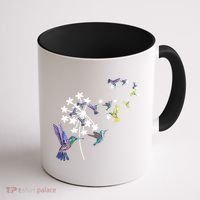 Dandelion Hummingbird Flower For Birdwatcher Herbalist Gift Coffee Mug thumb 1