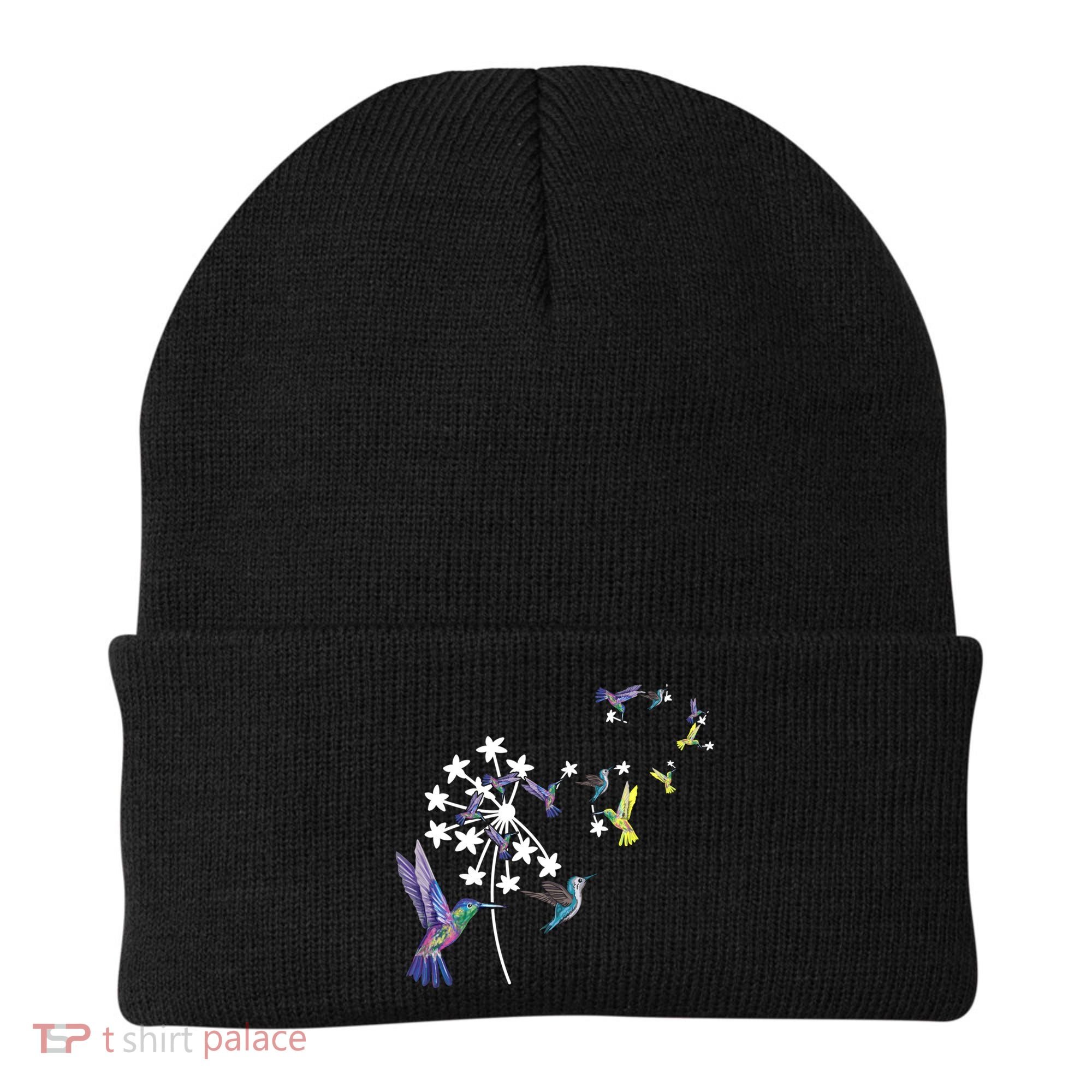 Dandelion Hummingbird Flower For Birdwatcher Herbalist Gift Beanie