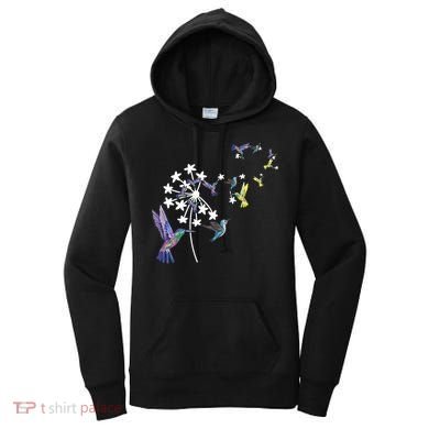 Dandelion Hummingbird Flower For Birdwatcher Herbalist Gift Women's Hoodie
