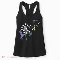 Dandelion Hummingbird Flower For Birdwatcher Herbalist Gift Women's Tank Top thumb 0