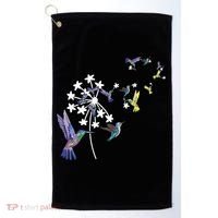 Dandelion Hummingbird Flower For Birdwatcher Herbalist Gift Golf Towel thumb 0