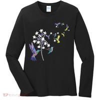 Dandelion Hummingbird Flower For Birdwatcher Herbalist Gift Women's Long Sleeve Shirt thumb 0