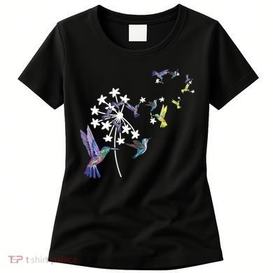 Dandelion Hummingbird Flower For Birdwatcher Herbalist Gift Women's T-Shirt