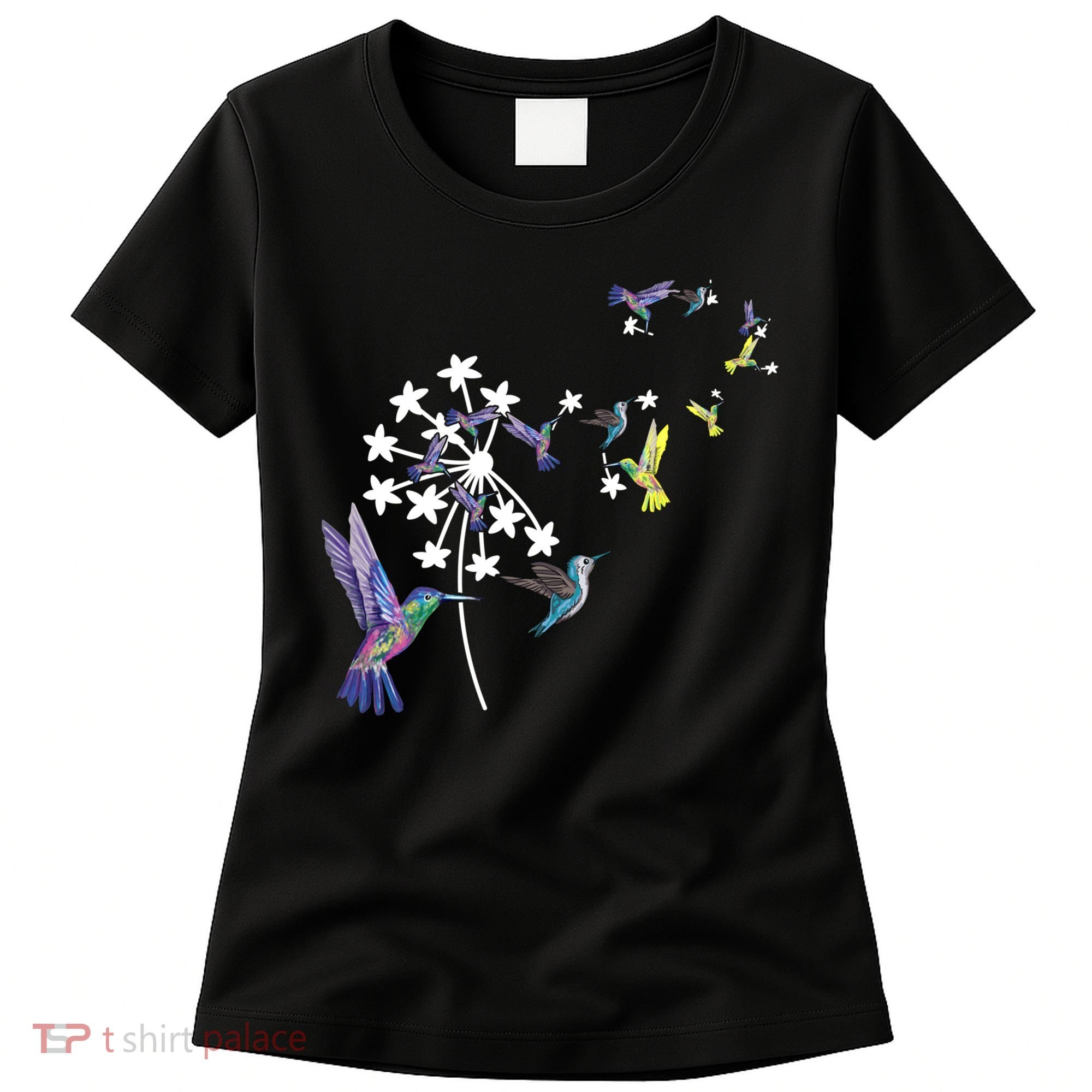 Dandelion Hummingbird Flower For Birdwatcher Herbalist Gift Women's T-Shirt