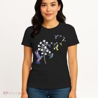 Dandelion Hummingbird Flower For Birdwatcher Herbalist Gift Women's T-Shirt thumb 4