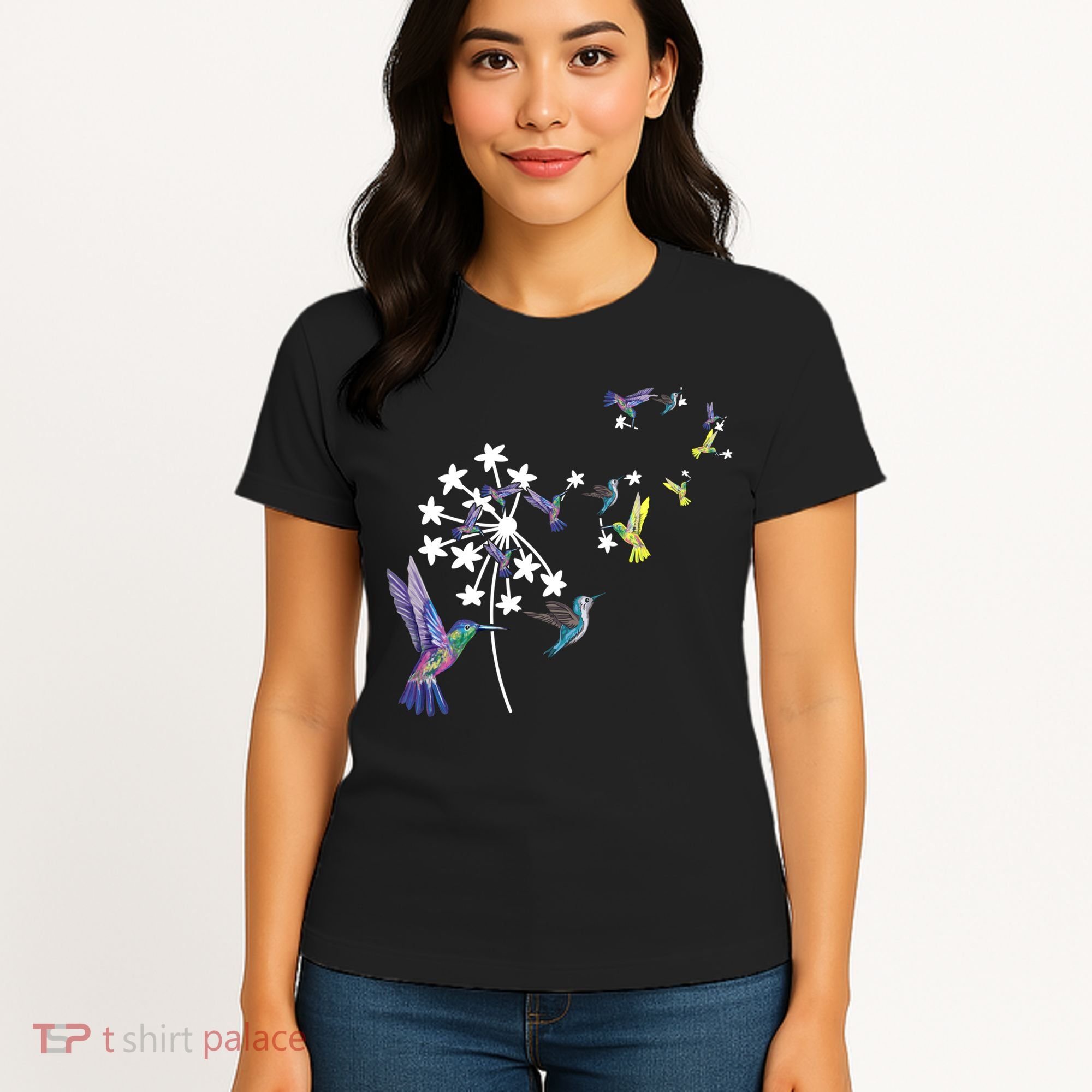Dandelion Hummingbird Flower For Birdwatcher Herbalist Gift Women's T-Shirt