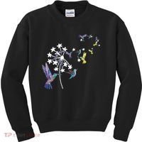 Dandelion Hummingbird Flower For Birdwatcher Herbalist Gift Kids Sweatshirt thumb 0