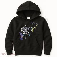 Dandelion Hummingbird Flower For Birdwatcher Herbalist Gift Kids Hoodie thumb 0