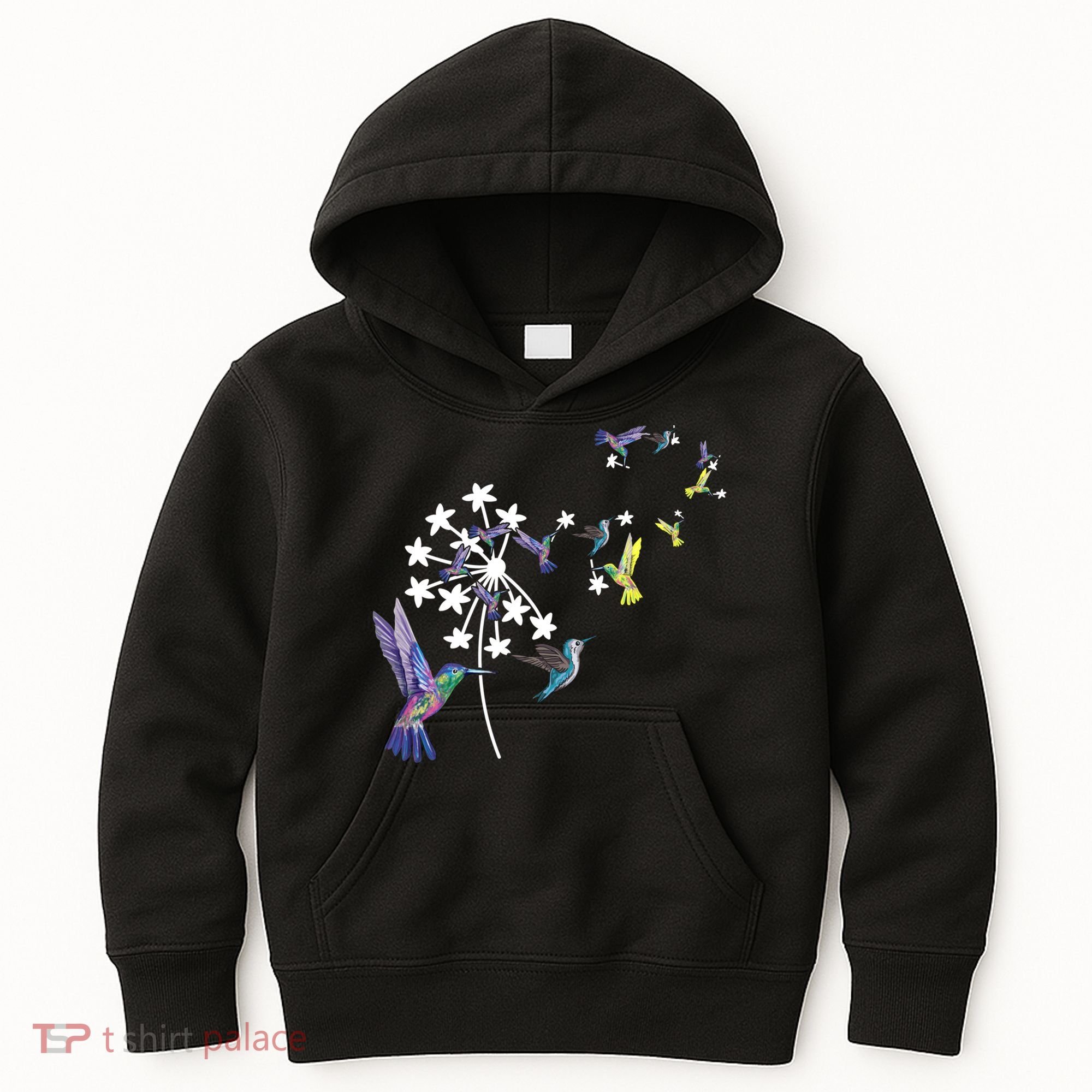 Dandelion Hummingbird Flower For Birdwatcher Herbalist Gift Kids Hoodie