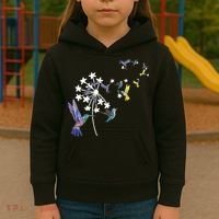 Dandelion Hummingbird Flower For Birdwatcher Herbalist Gift Kids Hoodie thumb 3