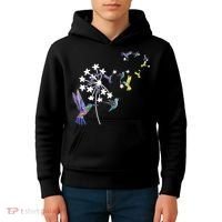 Dandelion Hummingbird Flower For Birdwatcher Herbalist Gift Kids Hoodie thumb 4